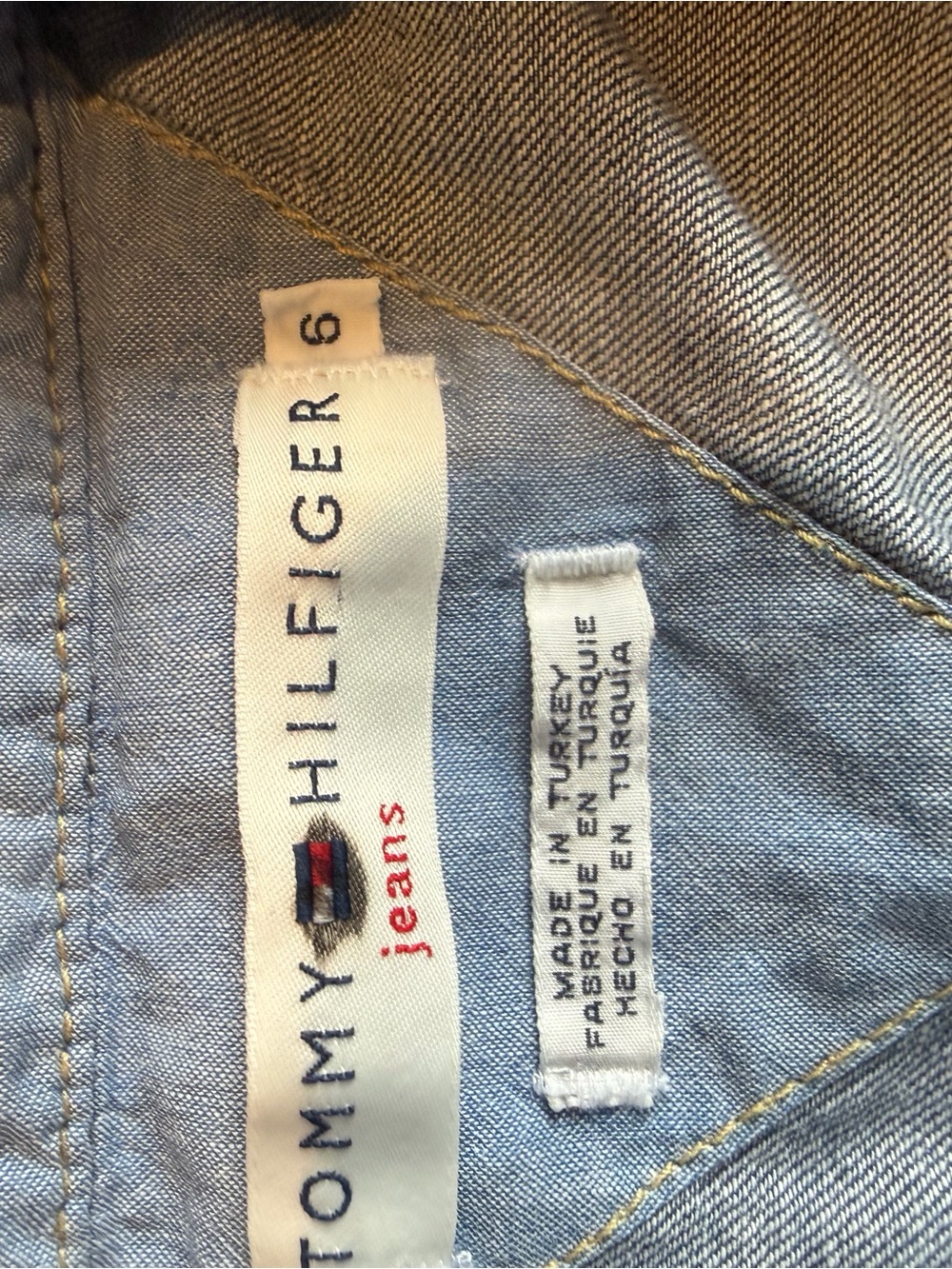 Tommy Hilfiger Vtg Denim Cap Sleeve Bodycon Denim Dress 100% Cotton Women’s Sz 6 - Picture 6 of 9